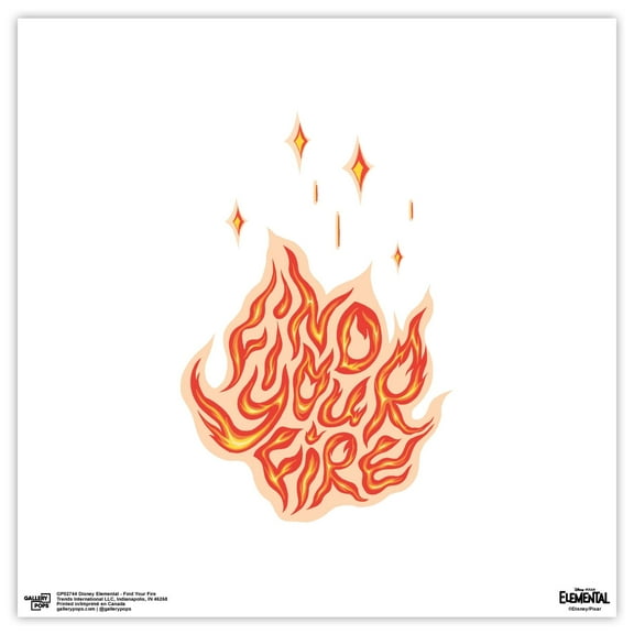 Gallery Pops Disney Elemental - Find Your Fire Wall Art, Unframed Version, 12" x 12"