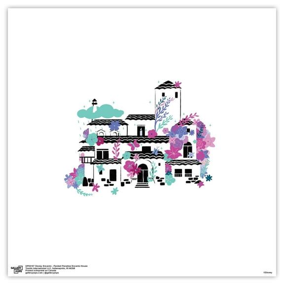 Gallery Pops Disney Encanto - Painted Paradise Encanto House Wall Art, Unframed Version, 12" x 12"