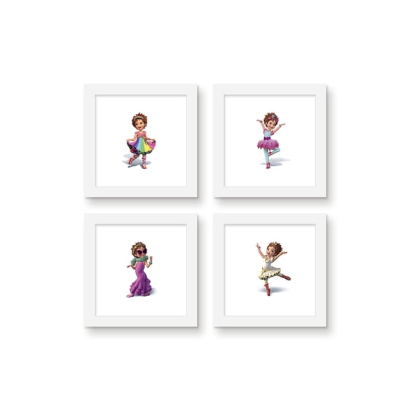 Gallery Pops Disney Fancy Nancy - Fancy In Every Way Wall Art Bundle (4-Pack), White Framed Version, 12" x 12"