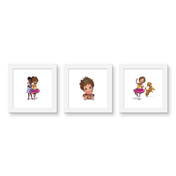 Gallery Pops Disney Fancy Nancy - Friends Wall Art Bundle (3-Pack), White Framed Version, 12" x 12"