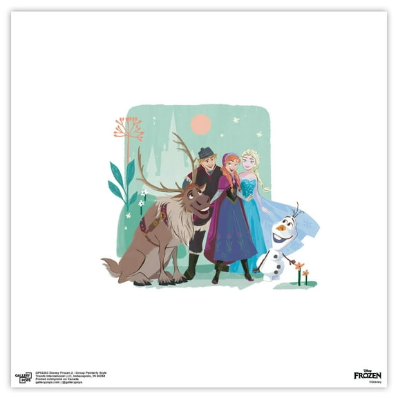 Gallery Pops Disney Frozen 2 - Group Painterly Style Wall Art, Unframed Version, 12" x 12"