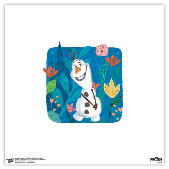Gallery Pops Disney Frozen 2 - Olaf Color Sketch Wall Art, Unframed Version, 12" x 12"