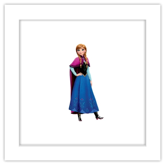 Gallery Pops Disney Frozen - Anna Original Dress With Cape Wall Art, White Framed Version, 12" x 12"