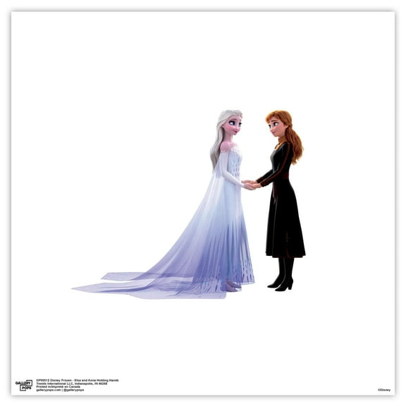 Gallery Pops Disney Frozen - Elsa and Anna Holding Hands Wall Art, Unframed Version, 12" x 12"