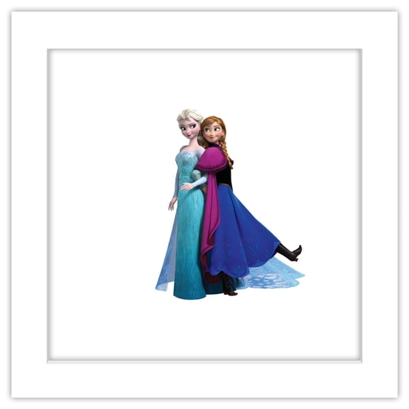 Gallery Pops Disney Frozen - Elsa and Anna Wall Art, White Framed Version, 12" x 12"