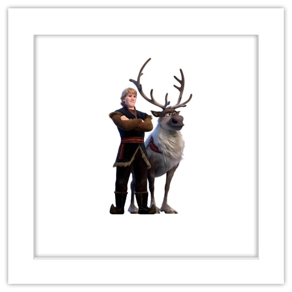 Gallery Pops Disney Frozen II - Kristoff and Sven Wall Art, White Framed Version, 12" x 12"