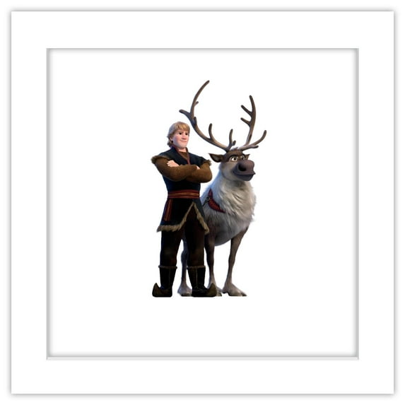 Gallery Pops Disney Frozen II - Kristoff and Sven Wall Art, White Framed Version, 12" x 12"