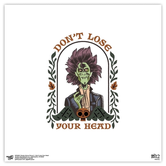 Gallery Pops Disney Hocus Pocus 2 - Don't Lose Your Head Wall Art, Unframed Version, 12" x 12"