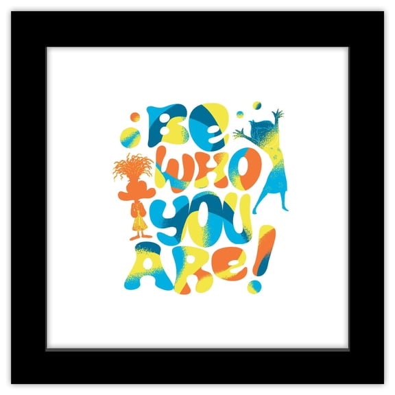 Gallery Pops Disney Inside Out 2 - Be Who You Are Wall Art, Black Framed Version, 12" x 12"