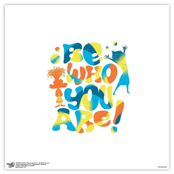 Gallery Pops Disney Inside Out 2 - Be Who You Are Wall Art, Unframed Version, 12" x 12"