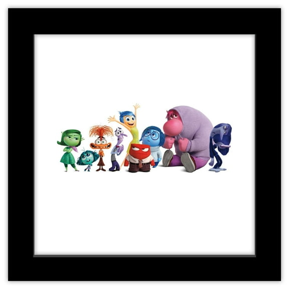 Gallery Pops Disney Inside Out 2 - Emotions Group Wall Art, Black Framed Version, 12" x 12"