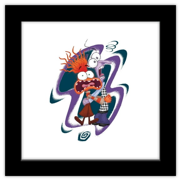 Gallery Pops Disney Inside Out 2 - Fear and Anxiety Wall Art, Black Framed Version, 12" x 12"
