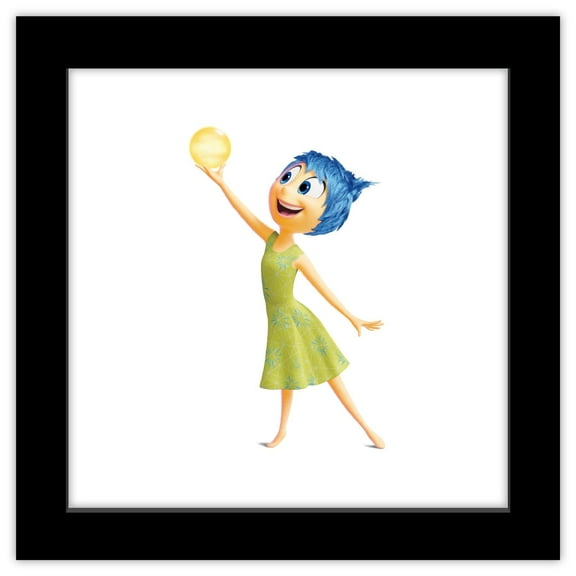 Gallery Pops Disney Inside Out 2 - Joy Character Wall Art, Black Framed Version, 12" x 12"