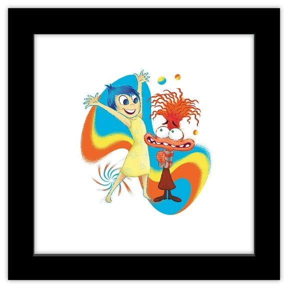 Gallery Pops Disney Inside Out 2 - Joy and Anxiety Wall Art, Black Framed Version, 12" x 12"
