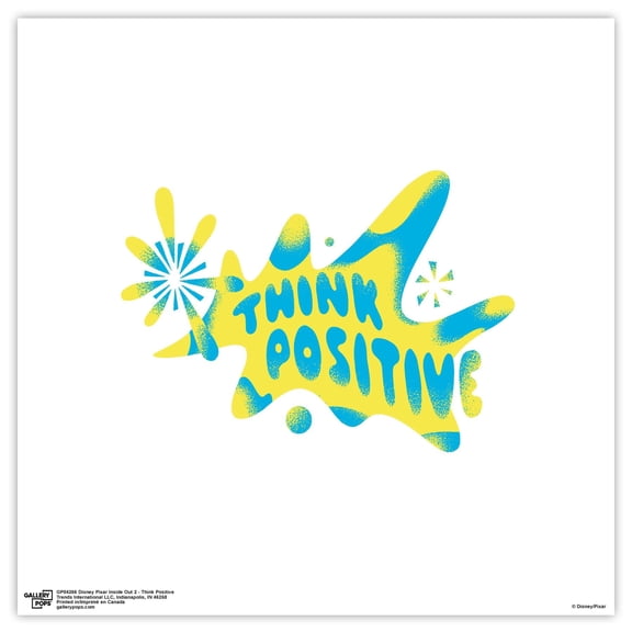 Gallery Pops Disney Inside Out 2 - Think Positive Wall Art, Unframed Version, 12" x 12"