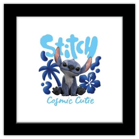 Gallery Pops Disney Lilo & Stich (2025) - Stitch Cosmic Cutie Wall Art, Black Framed Version, 12" x 12"