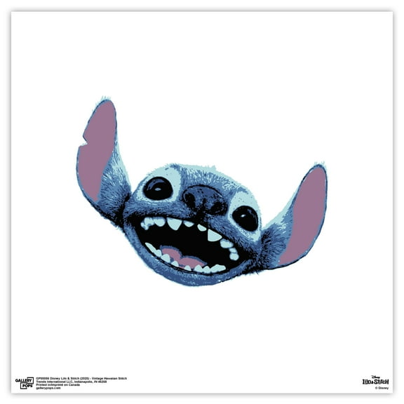 Gallery Pops Disney Lilo & Stich (2025) - Vintage Hawaiian Stitch Head Wall Art, Unframed Version, 12" x 12"