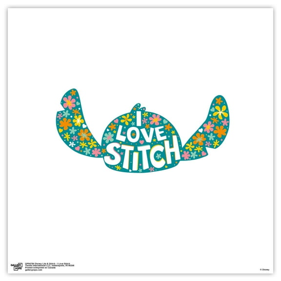 Gallery Pops Disney Lilo & Stitch - I Love Stitch Wall Art, Unframed Version, 12" x 12"