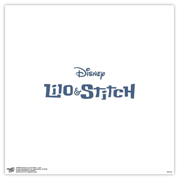 Gallery Pops Disney Lilo & Stitch - Logo Wall Art, Unframed Version, 12" x 12"