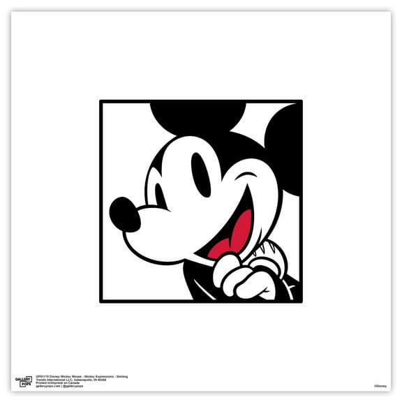 Gallery Pops Disney Mickey Mouse - Mickey Expressions - Smiling Wall Art, Unframed Version, 12" x 12"