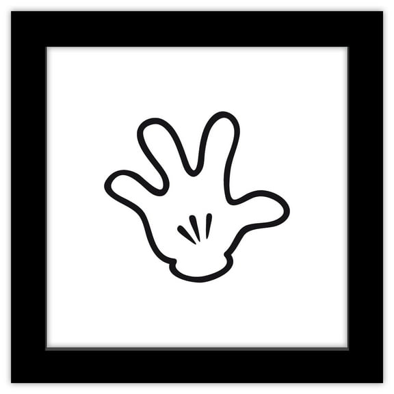 Gallery Pops Disney Mickey Mouse - Mickey Mouse Glove Wall Art, Black Framed Version, 12" x 12"