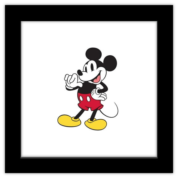 Gallery Pops Disney Mickey Mouse - Mickey Mouse Wall Art, Black Framed Version, 12" x 12"