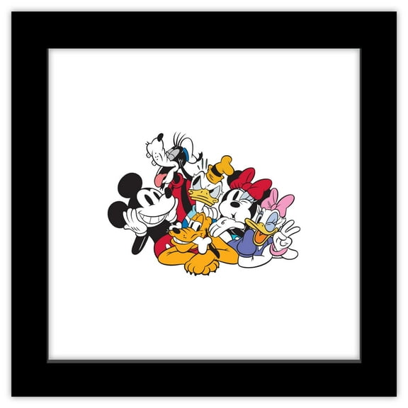 Gallery Pops Disney Mickey Mouse - Mickey and Friends Wall Art, Black Framed Version, 12" x 12"