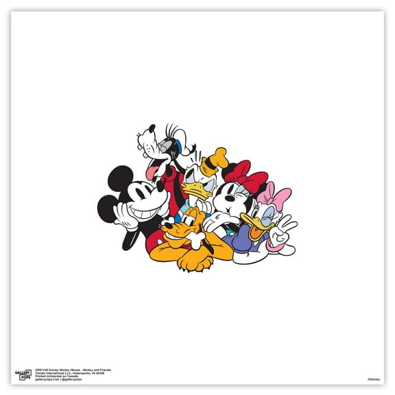 Gallery Pops Disney Mickey Mouse - Mickey and Friends Wall Art, Unframed Version, 12" x 12"