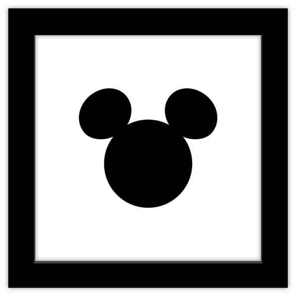 Gallery Pops Disney Mickey Mouse - Mouse Ears Black Wall Art, Black Framed Version, 12" x 12"