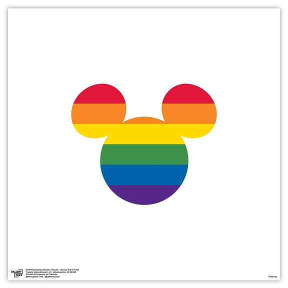 Gallery Pops Disney Mickey Mouse - Mouse Ears Pride Wall Art, Unframed Version, 12" x 12"
