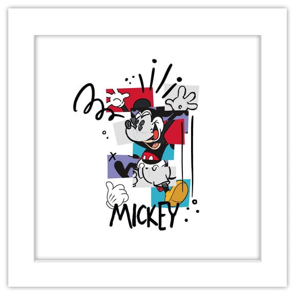 Gallery Pops Disney Mickey Mouse - The One Who Started It All Wall Art, White Framed Version, 12" x 12"