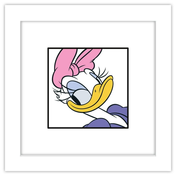 Gallery Pops Disney Mickey and Friends - Daisy Duck Expressions Happy Wall Art, White Framed Version, 12" x 12"