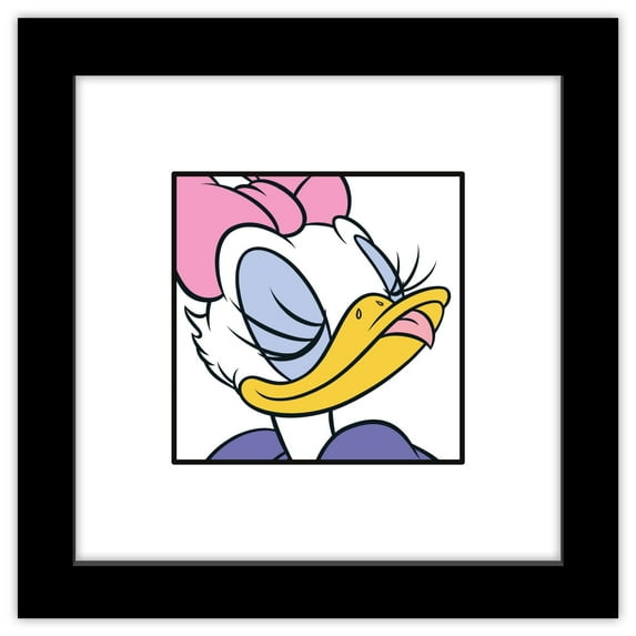 Gallery Pops Disney Mickey and Friends - Daisy Duck Expressions Playful Wall Art, Black Framed Version, 12" x 12"