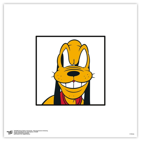 Gallery Pops Disney Mickey and Friends - Pluto Expressions Scheming Wall Art, Unframed Version, 12" x 12"