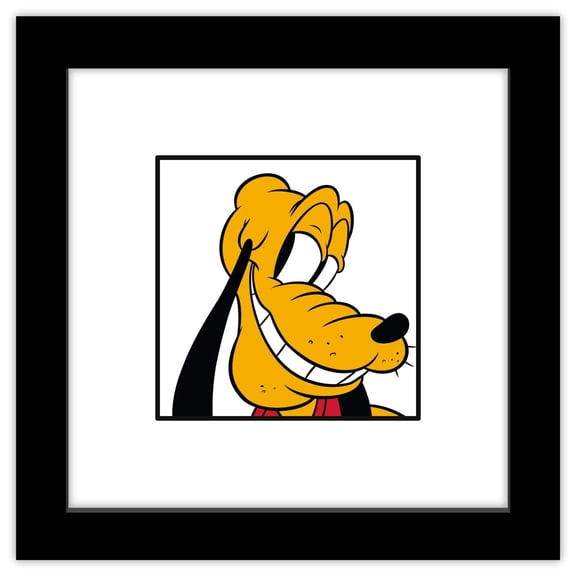 Gallery Pops Disney Mickey and Friends - Pluto Expressions Smiling Wall Art, Black Framed Version, 12" x 12"