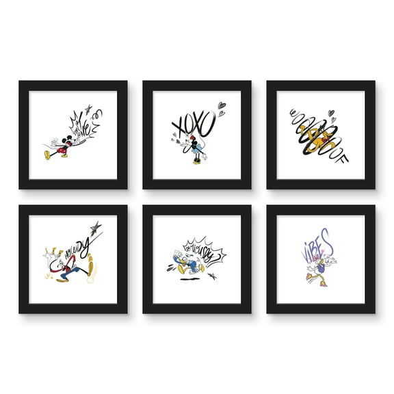 Gallery Pops Disney Mickey and Friends - Text Expressions Wall Art Bundle (6-Pack)