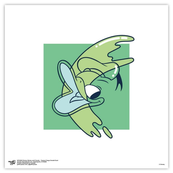 Gallery Pops Disney Mickey and Friends - Tropical Tango Donald Duck Wall Art, Unframed Version, 12" x 12"