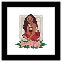 Gallery Pops Disney Moana 2 - Moana Floral Wall Art, Black Framed Version, 12" x 12"
