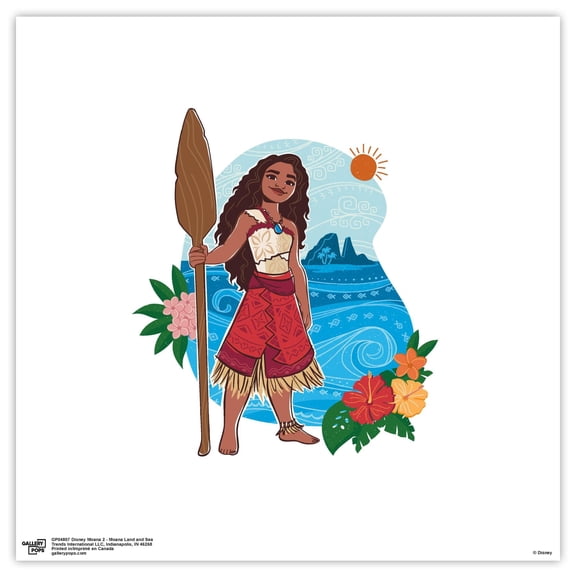 Gallery Pops Disney Moana 2 - Moana Land and Sea Wall Art, Unframed Version, 12" x 12"