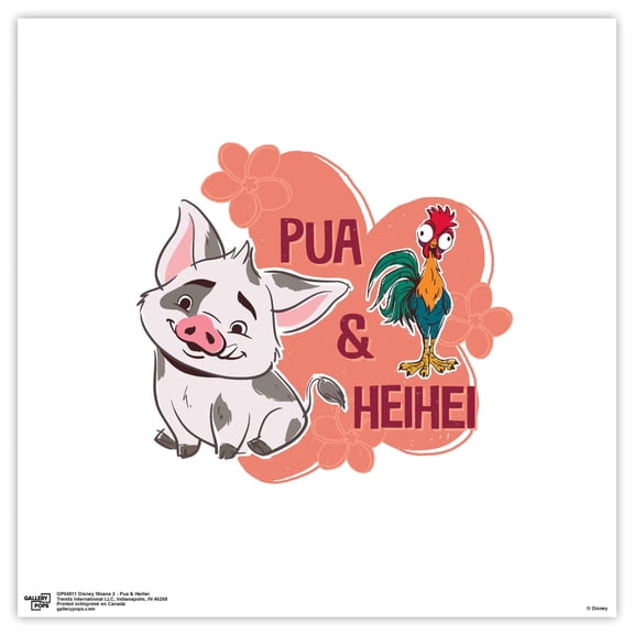 Gallery Pops Disney Moana 2 - Pua & Heihei Wall Art, Unframed Version, 12" x 12"