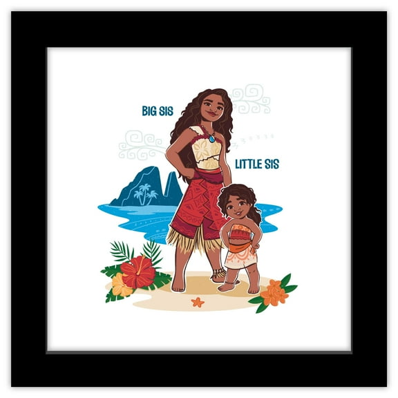 Gallery Pops Disney Moana 2 - Sisters Wall Art, Black Framed Version, 12" x 12"
