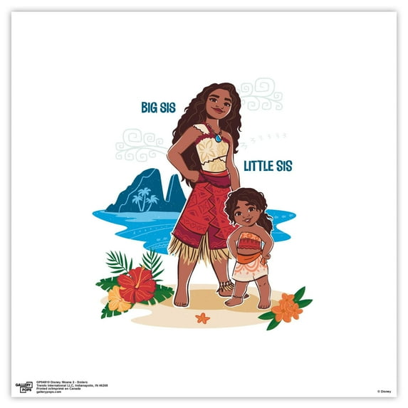 Gallery Pops Disney Moana 2 - Sisters Wall Art, Unframed Version, 12" x 12"