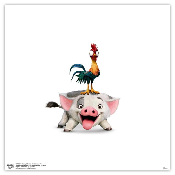 Gallery Pops Disney Moana - Hei Hei and Pua Wall Art, Unframed Version, 12" x 12"