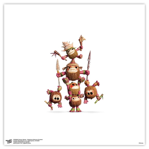 Gallery Pops Disney Moana - Kakamora Warriors Pyramid Wall Art, Unframed Version, 12" x 12"