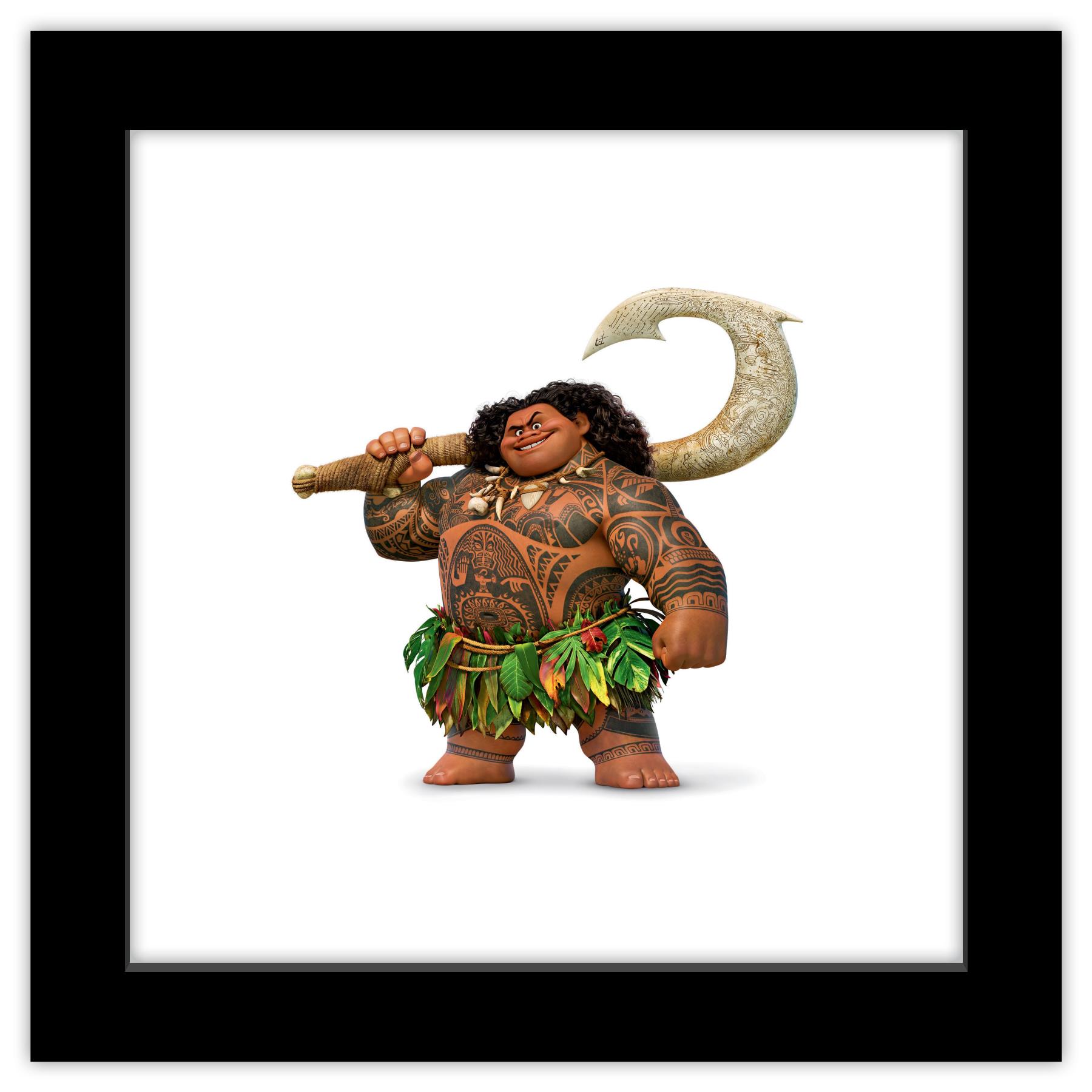 Gallery Pops Disney Moana Maui With Mighty Fish Hook Wall Art, Black
