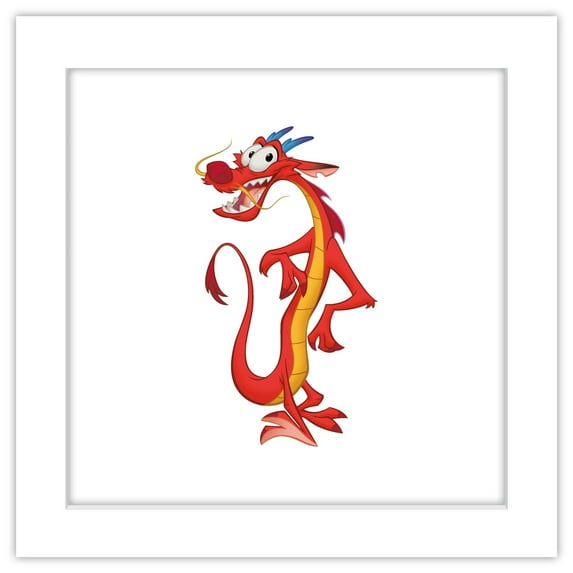 Gallery Pops Disney Mulan - Mushu Wall Art, White Framed Version, 12" x 12"