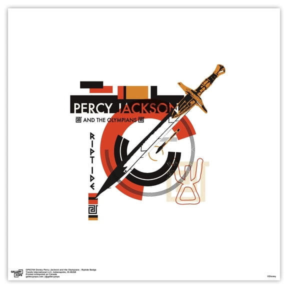 Gallery Pops Disney Percy Jackson and the Olympians - Riptide Badge Wall Art, Unframed Version, 12" x 12"