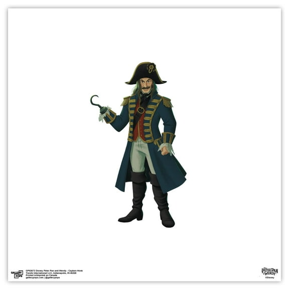 Gallery Pops Disney Peter Pan & Wendy - Captain Hook Wall Art, Unframed Version, 12" x 12"