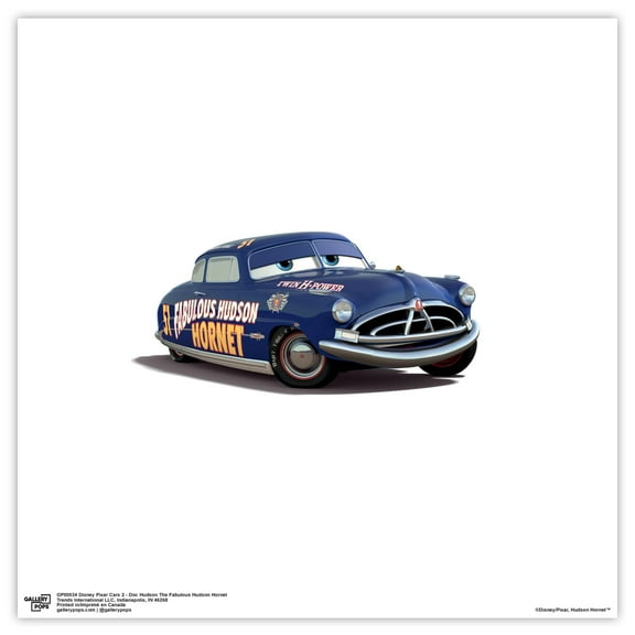 Gallery Pops Disney Pixar Cars 2 - Doc Hudson The Fabulous Hudson Hornet Wall Art, Unframed Version, 12" x 12"