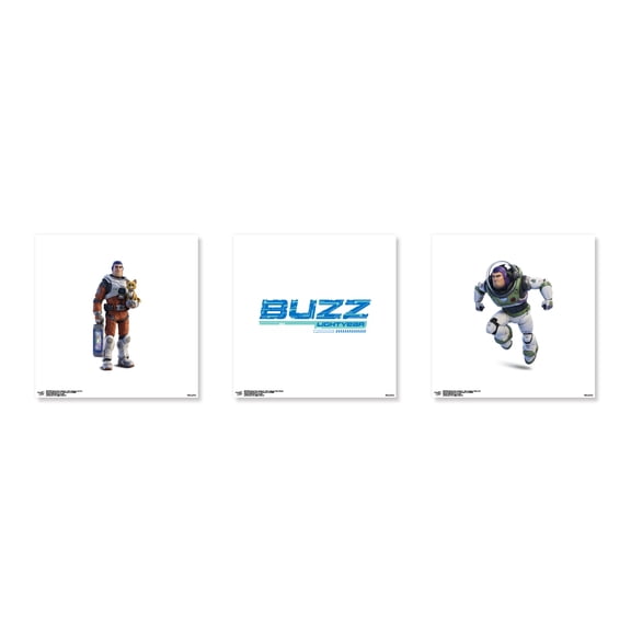 Gallery Pops Disney Pixar Lightyear - Buzz Wall Art Bundle (3-Pack), Unframed Version, 12" x 12"